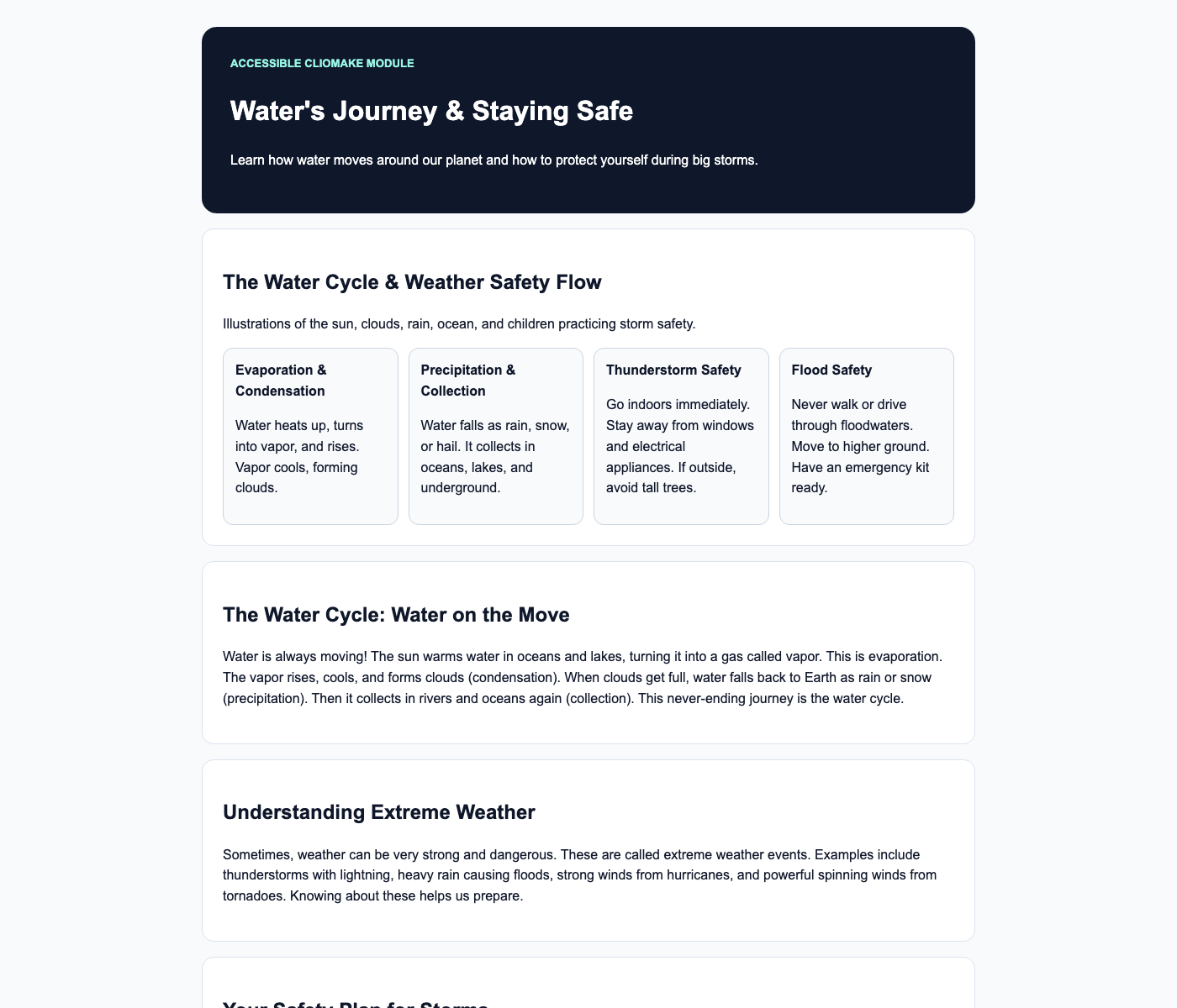 Generated accessible water cycle lesson module preview